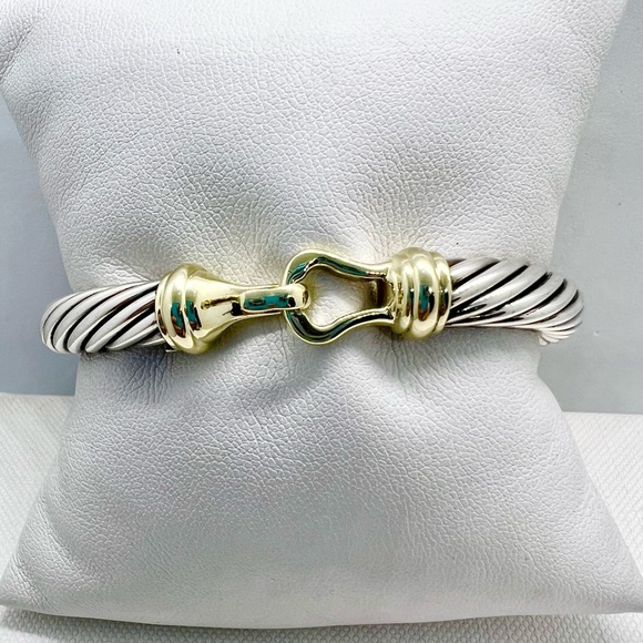 David Yurman 7mm Cable Gold Buckle Bracelet - Picture 11 of 16